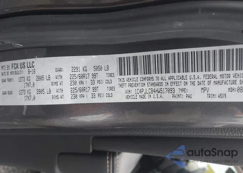 2017 Jeep Cherokee Latitude Fwd from USA, damaged, VIN 1C4PJLCB4HW517093